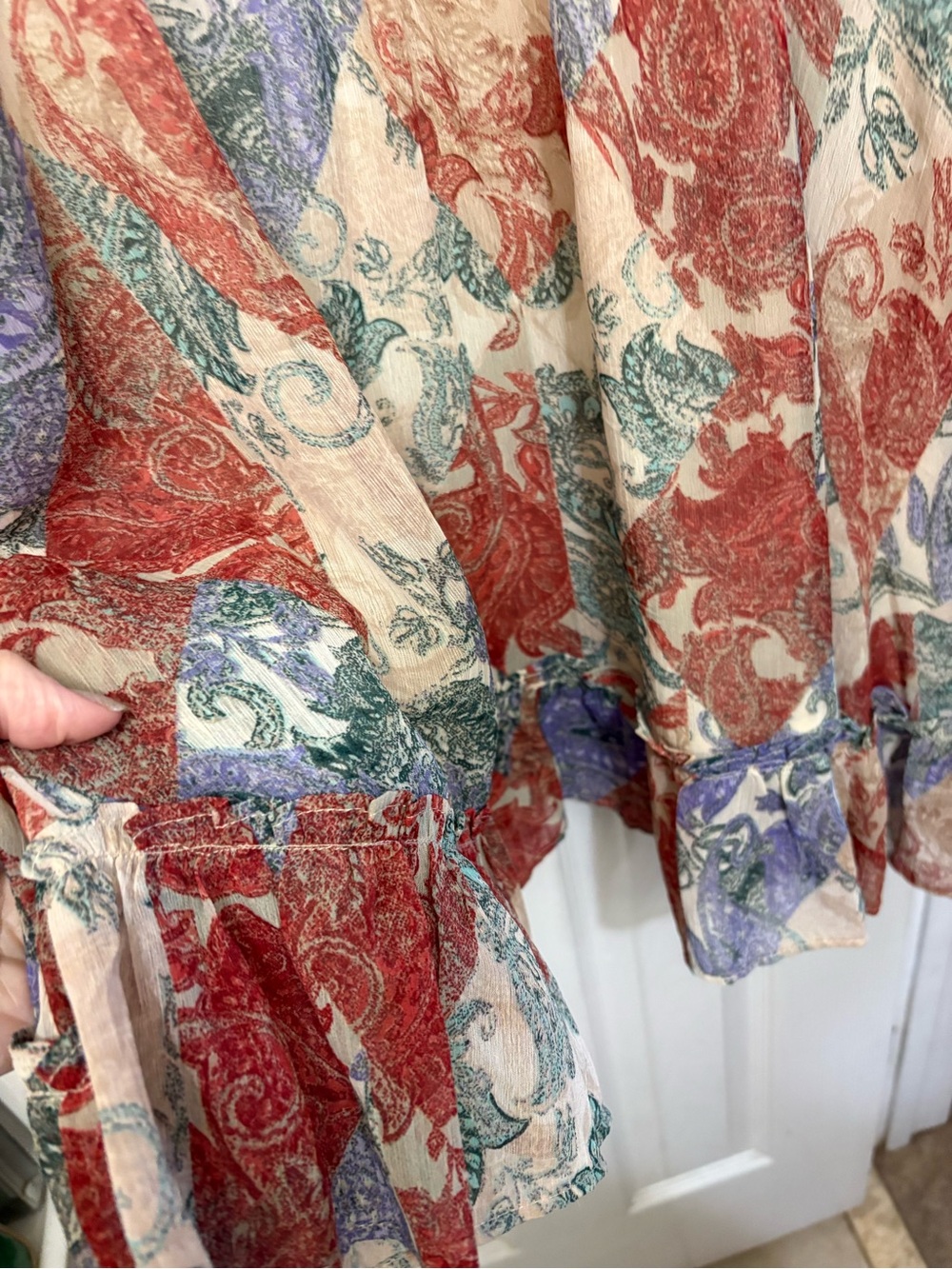 Jessica Simpson Blue Floral Dress Zephyr Long Sleeve. XL - Picture 7 of 13